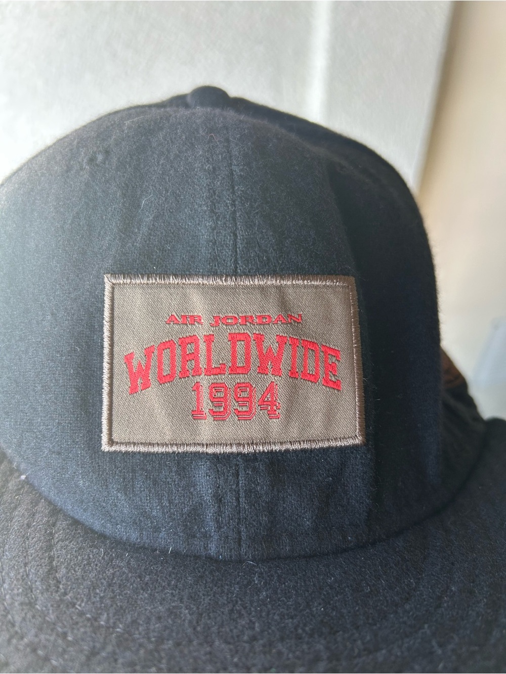 Nike Air Jordan Worldwide 1994 Wool Blend Snapback Hat Cap Black Brown OSFM
